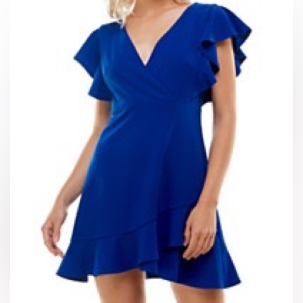 NEVER BEEN WORN! Ruffled Flutter Sleeve Dress